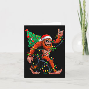 Cartão Árvore de Natal do Papai Noel Pé Grande Luzes de N