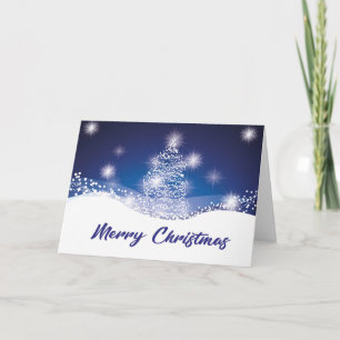 Cartão Árvore de Natal elegante e brilhante
