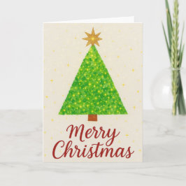 Cartão Árvore de Natal em Aquarela