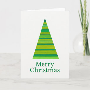 Cartão Árvore de Natal em Aquarela Listrada