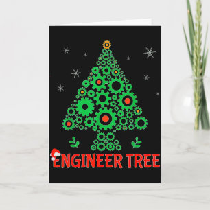 Cartão Árvore de Natal Engenheiro _ Presente de Engenhari