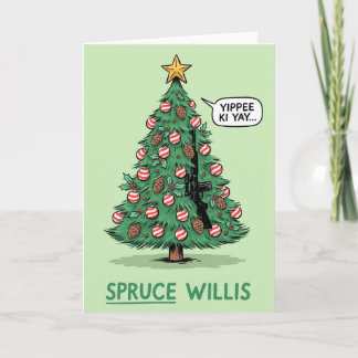 Cartão Árvore de Natal Engraçada com Piada de Spruce Will