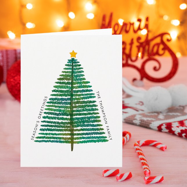 Cartão Árvore de Natal Escandinava Simples Minimalista (Criador carregado)