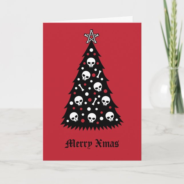 Cartão Árvore de Natal Escura (Frente)