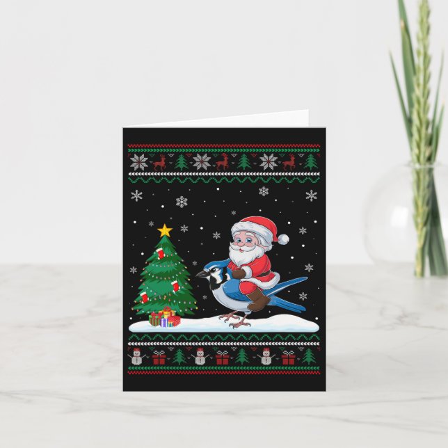 Cartão Árvore de Natal Feia Luzes de Natal Papais noeis d (Frente)