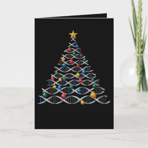 Cartão Árvore de Natal Hélice de DNA Biologia Professor d