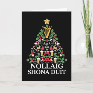 Cartão Árvore de Natal Irlandesa Nollaig Shona Duit Festi