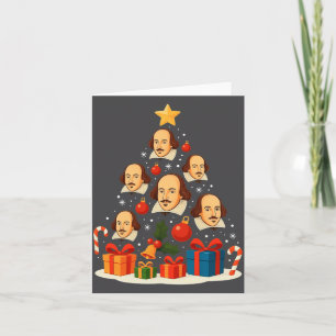 Cartão Árvore de Natal Literatura Inglesa Shakespeare Xma