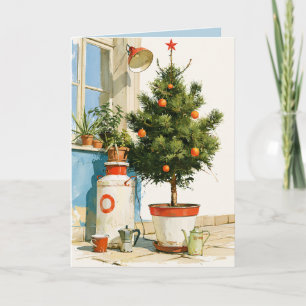 Cartão Árvore de Natal no Terraço Mediterrâneo