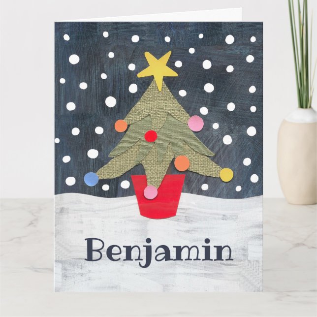 Cartão Árvore de Natal Personalizada (Frente)