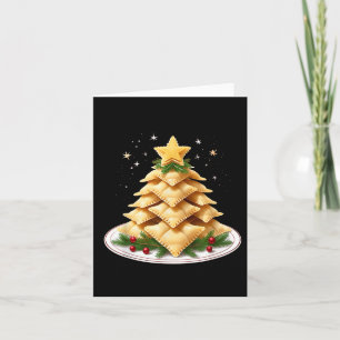 Cartão Árvore de Natal Ravioli, em Itália, Pasta Dish de