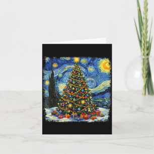 Cartão Árvore de Natal Van Gogh Noite Estrelada Natal 202