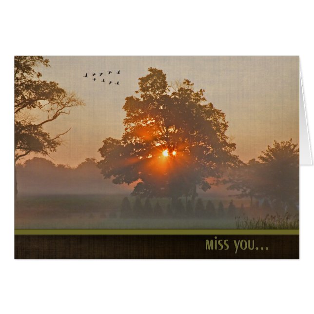 Cartão Árvore de outono em luz solar suja (Frente Horizontal)