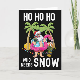 Cartão Árvore de Palmeira de Natal Papai Noel Surfando Pr