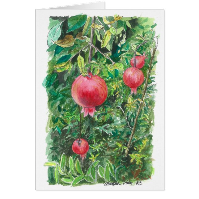 Cartão Árvore de romã (Frente)