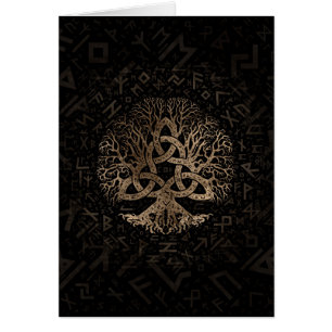 Cartão Árvore de vida com o Triquetra no teste padrão de