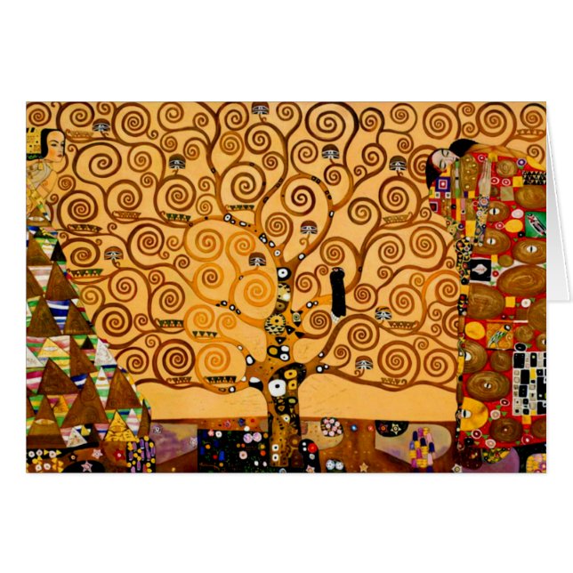 Cartão Árvore de vida por belas artes de Gustavo Klimt (Frente Horizontal)