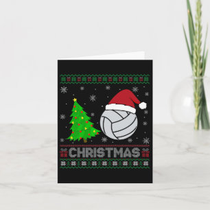 Cartão Árvore de Voleibol Iluminação Feia de Natal Suor