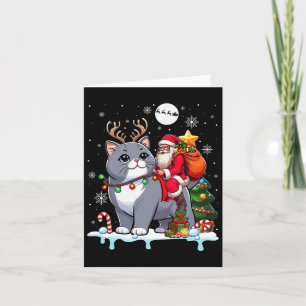 Cartão Árvore de Xmas Shorthair Britânica para papais noe