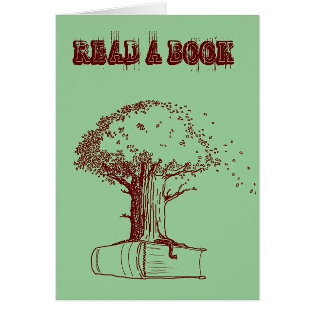 Cartão Árvore e um livro (Frente)