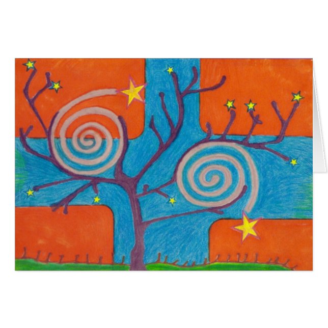 Cartão Árvore espiral (Frente Horizontal)