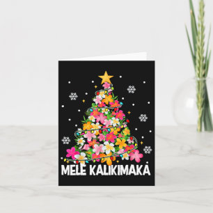 Cartão Árvore Floral de Natal Havaiana Mele Kalikimaka Tr