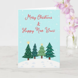 Cartão Árvore Florestal de Pinheiro de Natal Feliz Natal