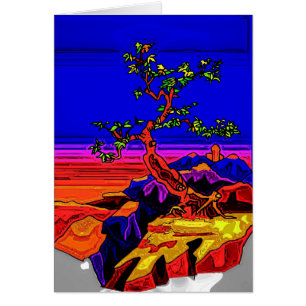 Cartão Árvore & montanhas