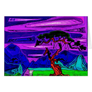 Cartão Árvore & montanhas 2