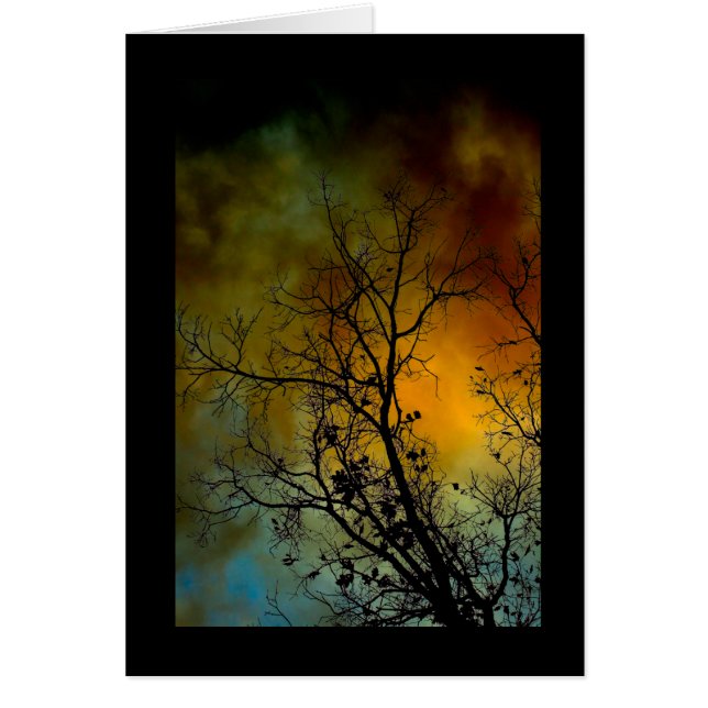 Cartão árvore numa manhã tempestuosa (Frente)