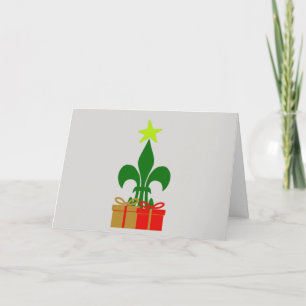 Cartão Árvore & presente de Natal de Cajun da flor de li