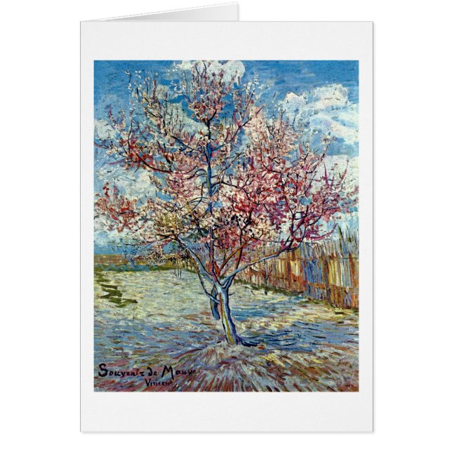 Cartão Árvore Rosa Pêssego (F394) Van Gogh de Belas Artes (Frente)