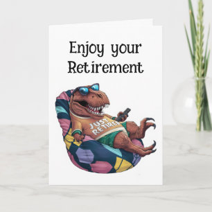 Cartão Árvore sentado na cadeira de saco de feijão com co