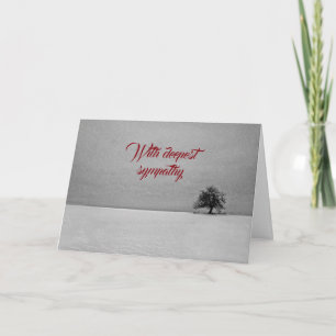 Cartão Árvore solitário - Com profunda simpatia
