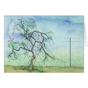 Cartão Árvore torcida com 3 antenas