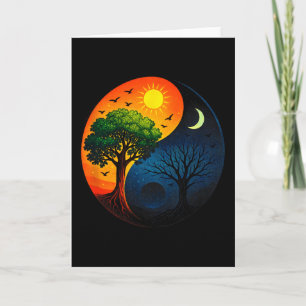 Cartão Árvore Yin Yang - Símbolo Budista de Meditação Yog