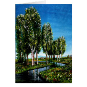 CARTÃO ÁRVORES BIRCH NA TOSCANA