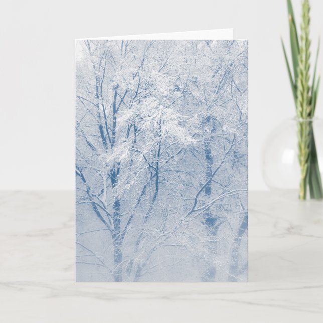 Cartão Árvores cobertas de neve Foto da natureza do inver (Frente)
