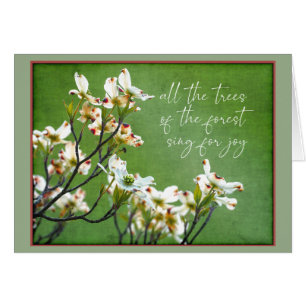 Cartão Árvores da floresta cantam para alegria Dogwood