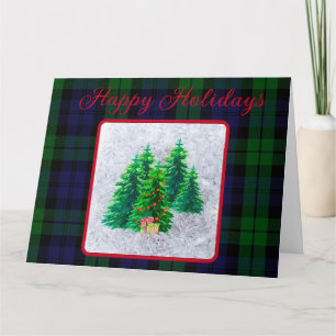Cartão Árvores de Natal Clássicas do Black Watch Tartan P