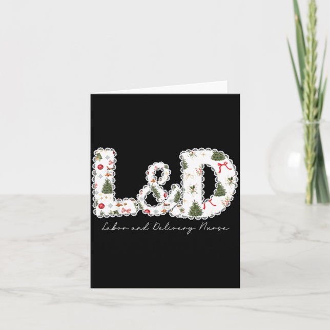 Cartão Árvores de Natal Enfermeira de Trabalho de Parto e (Frente)