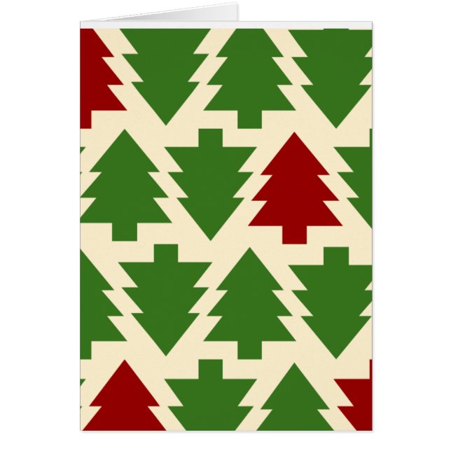 Cartão Árvores de Natal Padrão de Feriado (Frente)