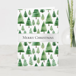 Cartão Árvores de Natal Verdes