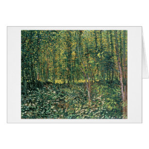 Cartão Árvores de Vincent van Gogh   e Undergrowth, 1887