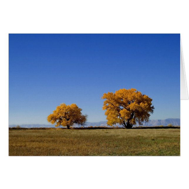 Cartão Árvores douradas (Frente horizontal)