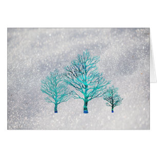 Cartão Árvores e Cristais de Neve