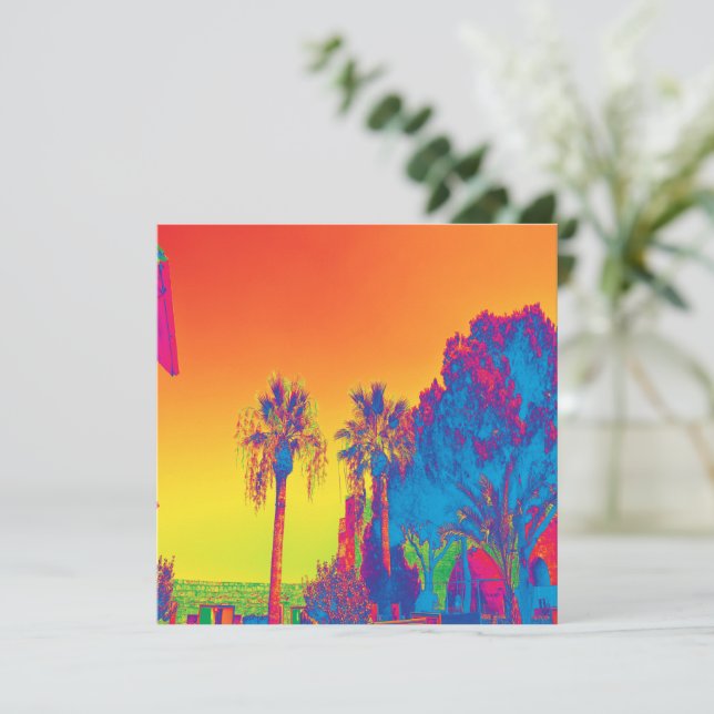 Cartão Árvores em Chipre (Em pé/Frente)