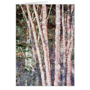 Cartão Árvores Vermelhos