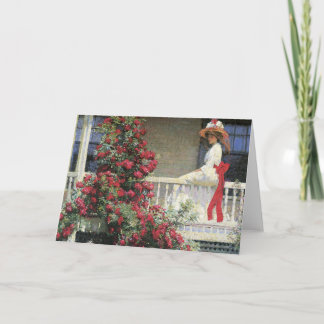 Cartão As belas artes carmesins do passeador