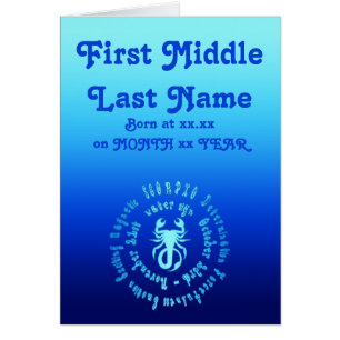 Cartão As características da Escorpião personalizam o